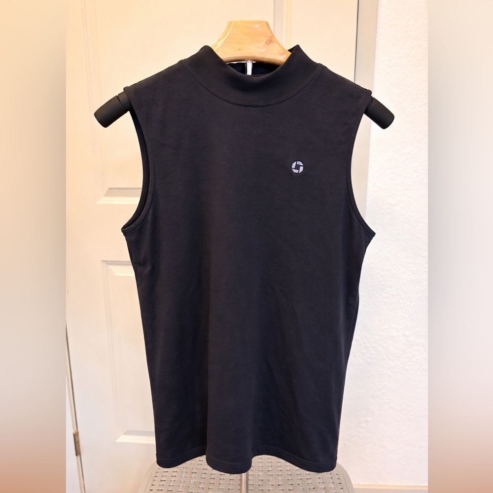 Lands’ End - CHASE - Black Sleeveless Mock Neck Top Chase Edition